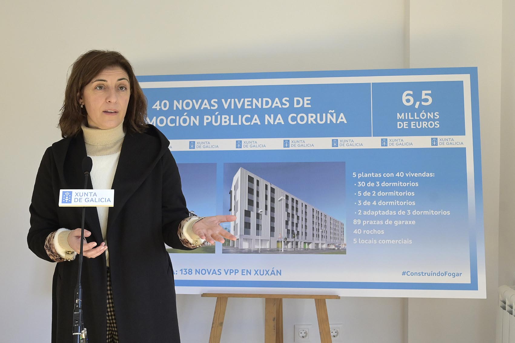 Acabadas las 40 primeras viviendas de promoción pública promovidas por la Xunta en el barrio coruñés de Xuxán 
